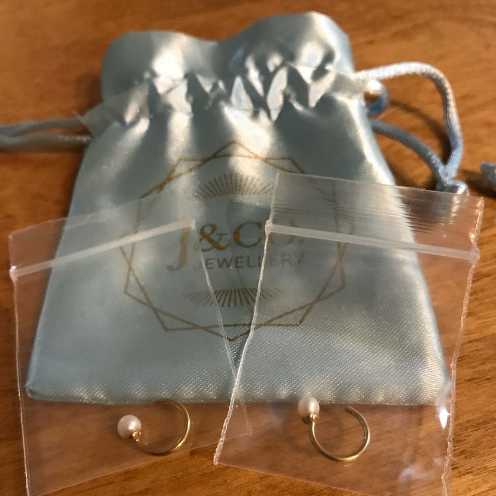 J&Co pearl huggie earrings